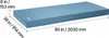A blue mattress with dimensions indicated by text and lines. Anteprima dell’immagine prodotto