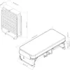 Diagrams showing the dimensions of a folded and unfolded folding bed. Produktbild-Vorschau
