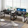 Tribesigns Zwei-Personen-Schreibtisch mit Bücherregal, 200 Produktbild-Vorschau 2
