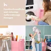 A collage of four images showing storage solutions for families, including laundry, craft supplies, and toys. Anteprima dell’immagine prodotto