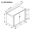 Westmann Métal Box pour poubelles 53 gris foncé 100x172x131 Voir les images du produit 7