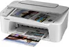 A white and gray Canon printer is shown printing documents. Produktbild-Vorschau