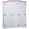 vidaXL Armoire style mexicain en pin 3 portes blanc Voir les images du produit 13