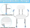 YUENFONG Duschstuhl mit Rückenlehne und Armlehne, Produktbild-Vorschau 3
