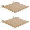 Möbel Gartenstühle mit Beige Kissen 2 Stk. Massivholz Teak Produktbild-Vorschau 5
