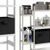 A storage unit with shelves displaying various household items. Náhled obrázku produktu