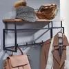 FineBuy Wandgarderobe Mango Massivholz 70cm Ablage - Produktbild-Vorschau 1