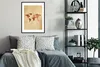 MuchoWow® Gerahmtes Poster Weltkarte - Herz - Braun 60x80 Produktbild-Vorschau 2