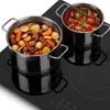 Two pots of stew cooking on a black induction stovetop. Náhľad obrázku produktu