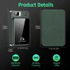Product details and specifications for a wireless power bank. Produktbild-Vorschau