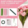 400 stk Pfeifenputzer zum Basteln Blumen, Rosa Tulpen Produktbild-Vorschau 5