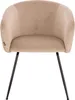 A single beige upholstered chair with black metal legs, shown from the front against a white background. Produktbild-Vorschau
