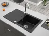 Granitspüle - Spülbecken - Küchenspüle - Schwarz - 76 x Produktbild-Vorschau 3