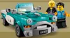 A Lego vintage car with two minifigures standing behind it. Produktbild-Vorschau