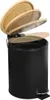 KESPER 9016613 Kosmetikeimer mit Bambusdeckel, schwarz Produktbild-Vorschau 3