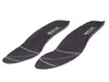 A pair of black insoles with white stitching and a white logo. Produktbild-Vorschau