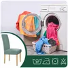 Stuhlhussen - 6 Stück - Mintgrün Jacquard - Universeller Produktbild-Vorschau 2