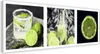 Leinwandbild grünes zitronenset 120x40 cm Feeby grün Produktbild-Vorschau 1