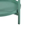 A close-up view of the leg and lower shelf of a green metal plant stand. Náhľad obrázku produktu