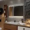 A modern bathroom with a sink, mirror, and washing machine. Produktbild-Vorschau