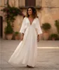Boho Sommerkleid, Luftiges Langarm-Baumwollkleid mit Tiefem Produktbild-Vorschau 4