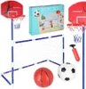 2-in-1-Fußballtor- und Basketballkorb-Set mit 2 Bällen Produktbild-Vorschau 1