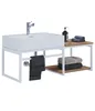 2pcs Lavabo Meubles de salle de bains Ensemble Évier Bois Voir les images du produit 1