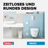 A modern bathroom scene featuring a sink, toilet, and various accessories, with text overlays. Náhled obrázku produktu