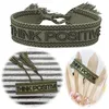 LS-LebenStil Canvas Statement Armband Think Positive Khaki Produktbild-Vorschau 1