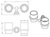 Sapho DIAMOND Doppelglashalter, Milchglas, Chrom Produktbild-Vorschau 3