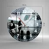 Wanduhr - Rund - Glasuhr - Flugzeug Flughafen Passagiere - Produktbild-Vorschau 3