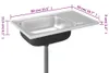 vidaXL Spüle mit Abtropffläche Set Silbern 800x500x155 mm Produktbild-Vorschau 8