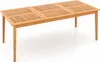 A rectangular wooden outdoor dining table with a slatted top and four tapered legs, shown against a white background. Anteprima dell’immagine prodotto