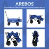 AREBOS Bollerwagen pliable avec toit bleu | incl. 2 poches Voir les images du produit 6