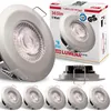 A collage of LED downlights and their packaging. Produktbild-Vorschau