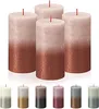 Candele a colonna rustiche, tramonto, (rosa nebbioso e Anteprima dell’immagine prodotto 2