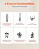 A collage of six different cleaning heads for a pipe cleaning machine, with descriptions for each. Anteprima dell’immagine prodotto