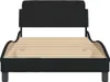 vidaXL Bettgestell "Dover" Schwarz 100x200 cm Stoff Produktbild-Vorschau 4