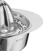 A close-up, slightly angled view of a stainless steel citrus juicer, focusing on the reamer and the strainer bowl. The brand logo is visible on the side of the bowl. Náhľad obrázku produktu