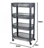 DOCHTMANN Chariot de stockage mobile, 4 étagères, gris, Voir les images du produit 2