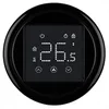 A digital thermostat with a black display and a black frame, shown against a black background. Náhled obrázku produktu
