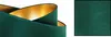 A close-up view of a green velvet lampshade with a gold interior. Anteprima dell’immagine prodotto