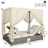 Chaise longue double de jardin avec pare-soleil, chaise Voir les images du produit 5
