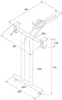 A technical drawing of a table base with dimensions indicated. Produktbild-Vorschau