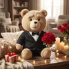 TED im Anzug Kuscheltier 45 cm – weiche Plüschfigur für Produktbild-Vorschau 2