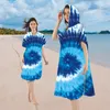 Badeponcho Bademantel mit Wirbel Muster Damen Herren 145x80 Produktbild-Vorschau 3