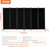A black six-panel room divider is displayed flat against a white background, with dimensions and specifications listed below. Náhľad obrázku produktu