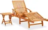 Silla de jardín con toldo y cojín, de madera de acacia Vista previa de la imagen del producto 1