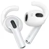 A pair of white earbud accessories with ear hooks. Produktbild-Vorschau