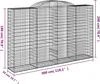 Gabionen mit Hochbogen 9 Stk. 300x50x180/200cm Verzinktes Produktbild-Vorschau 6